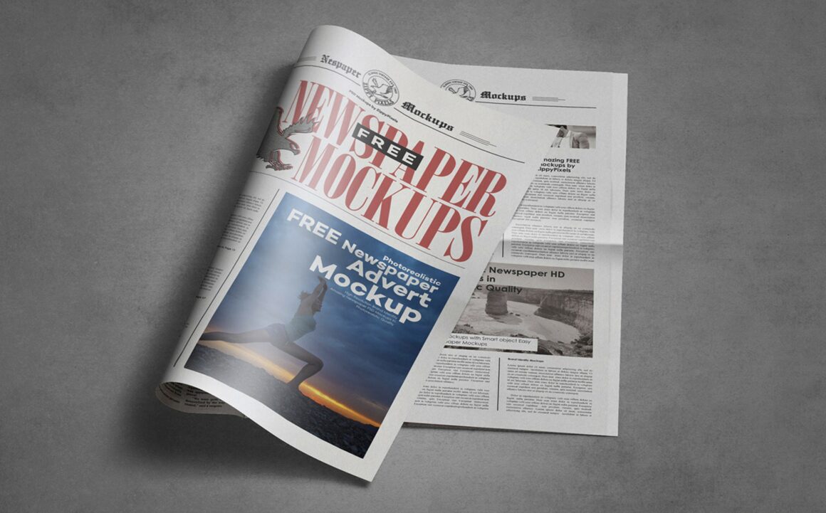 Free Tabloid Newspaper Mockup