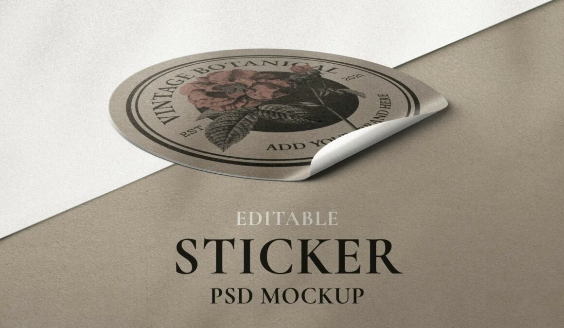 sticker psd mockup