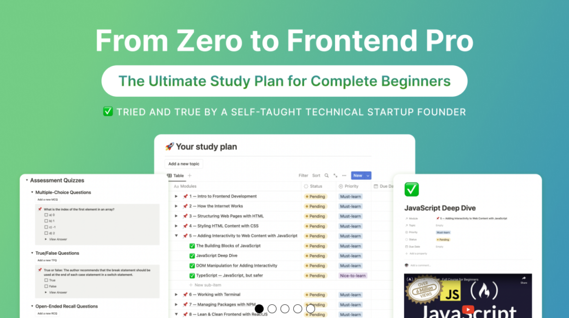 Frontend Launchpad: The Ultimate Frontend Development Study Plan on Notion