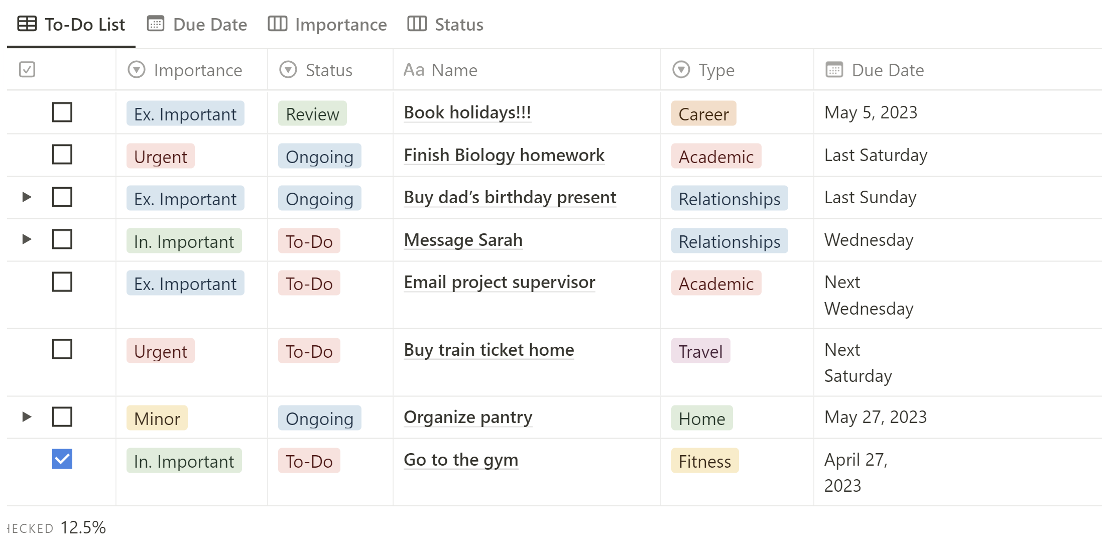 Notion Task Tracker