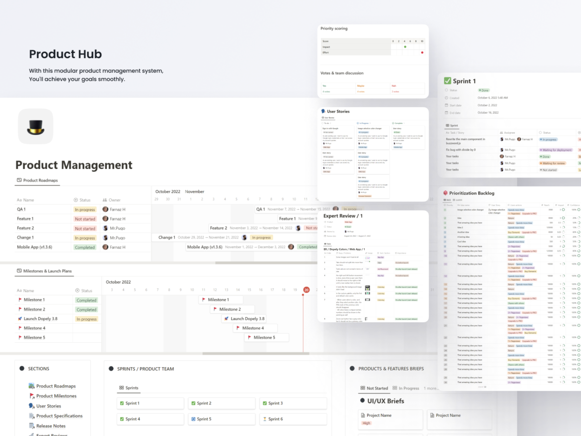 Product Hub Notion Template