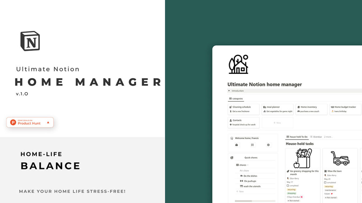 Notion ultimate home manager