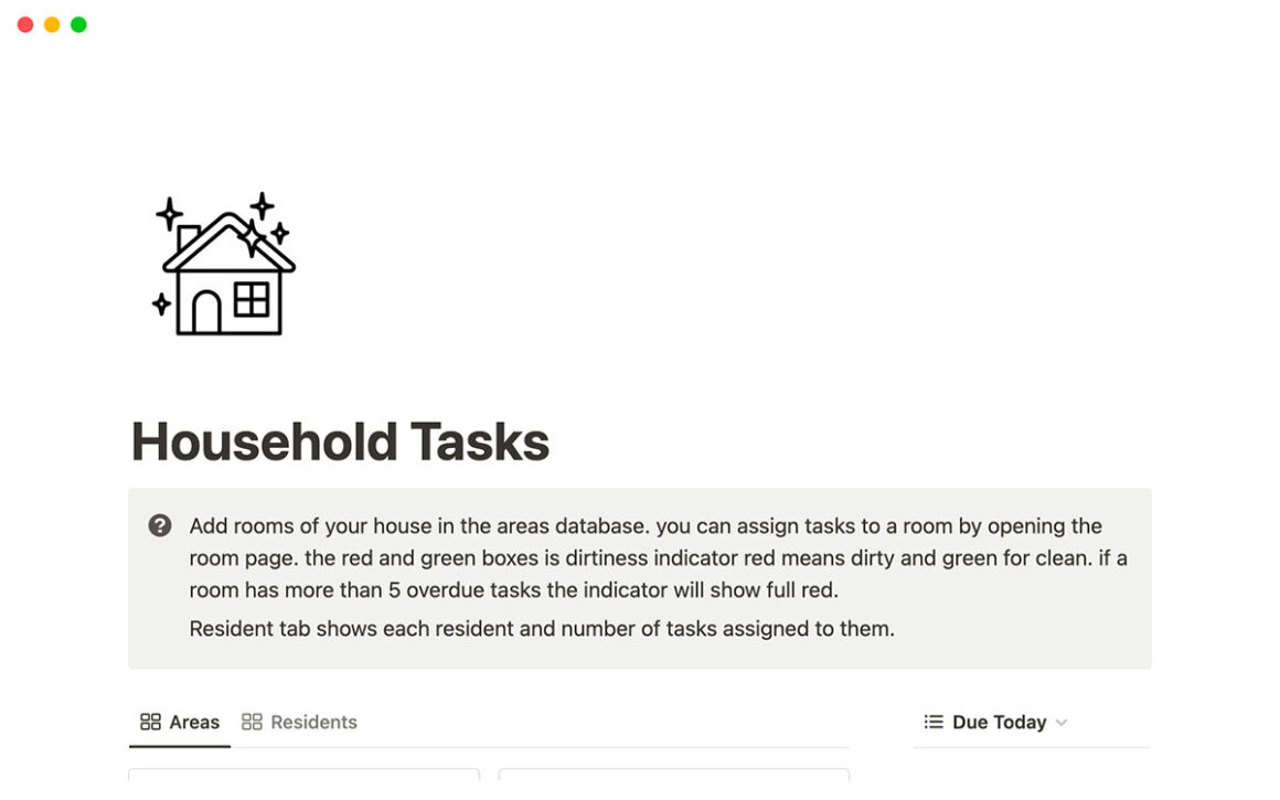 Household Tasks and Chore Tracker