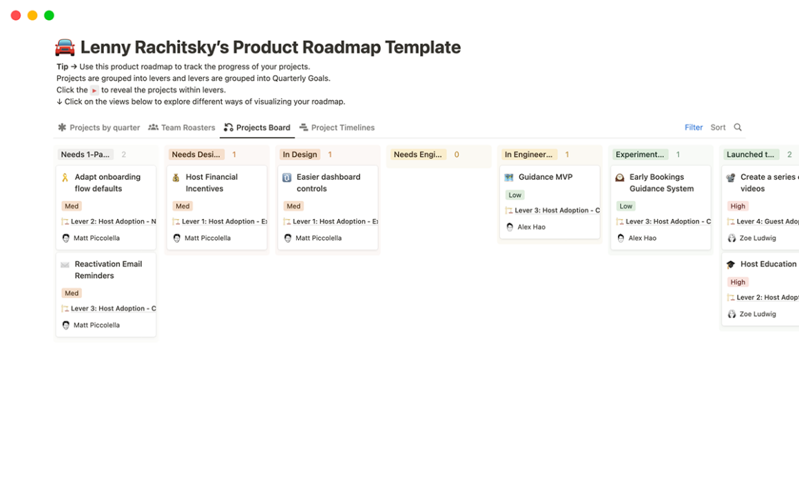 free Product Roadmap for notion