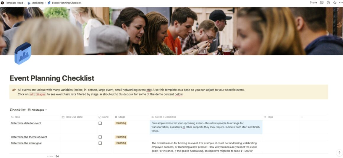 Notion Event Planning Templates