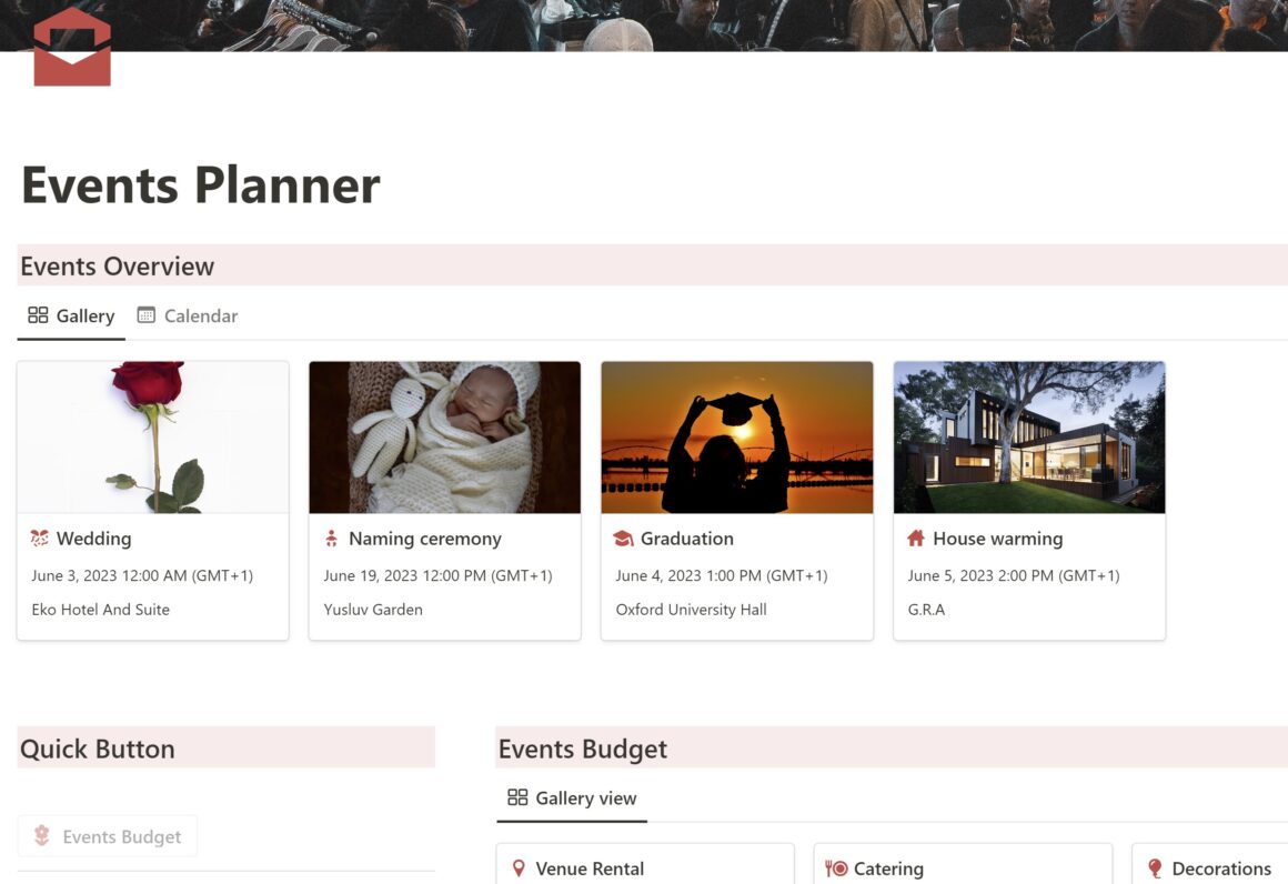 Notion Event Planning Templates