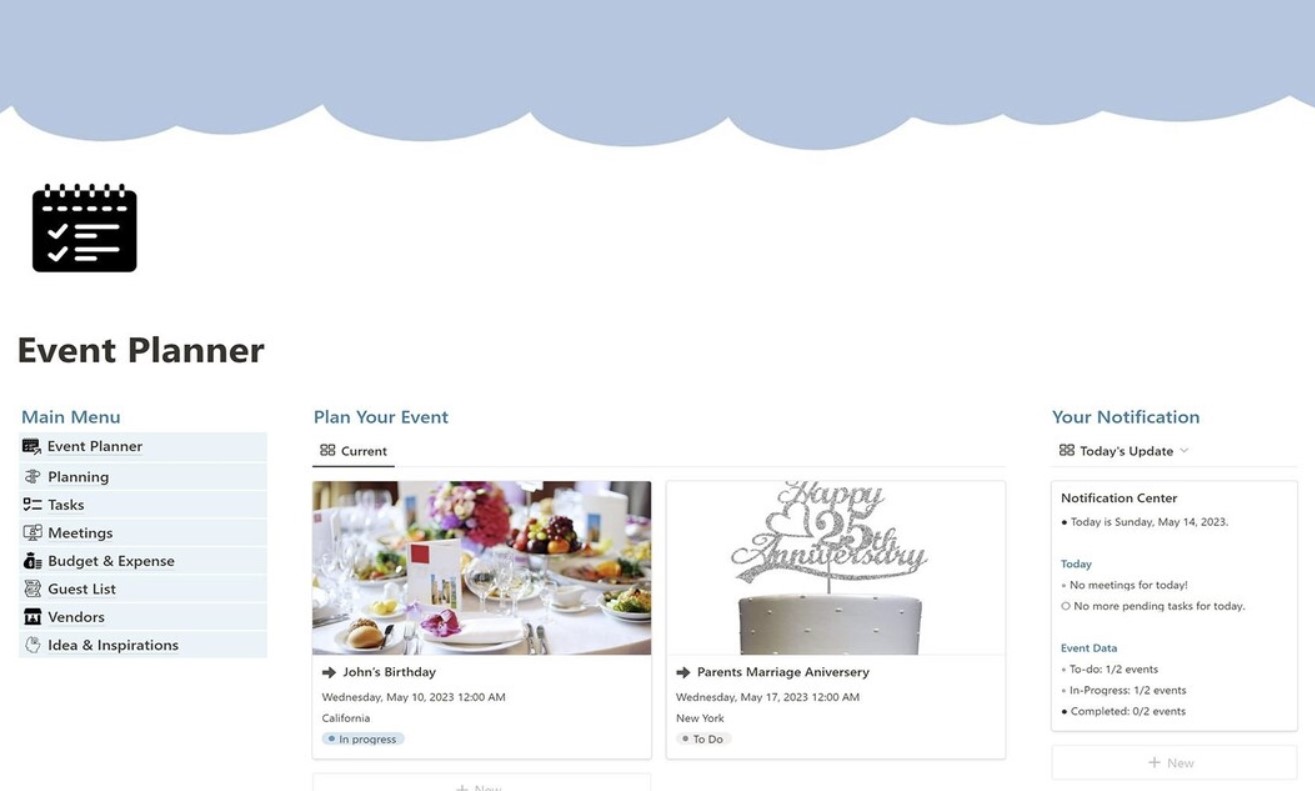 Notion Event Planning Templates