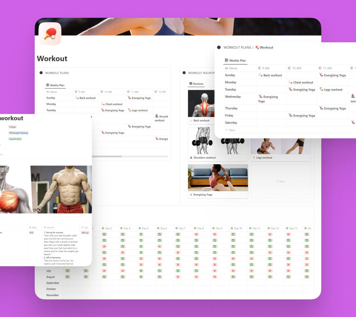 Fitness Notion Template