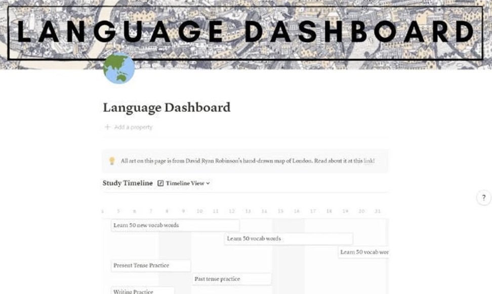 Language Learning Notion Templates