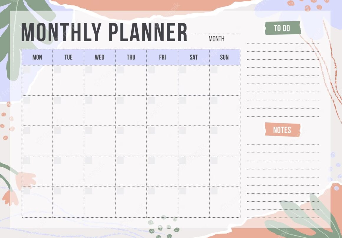 Printable Monthly Calendar