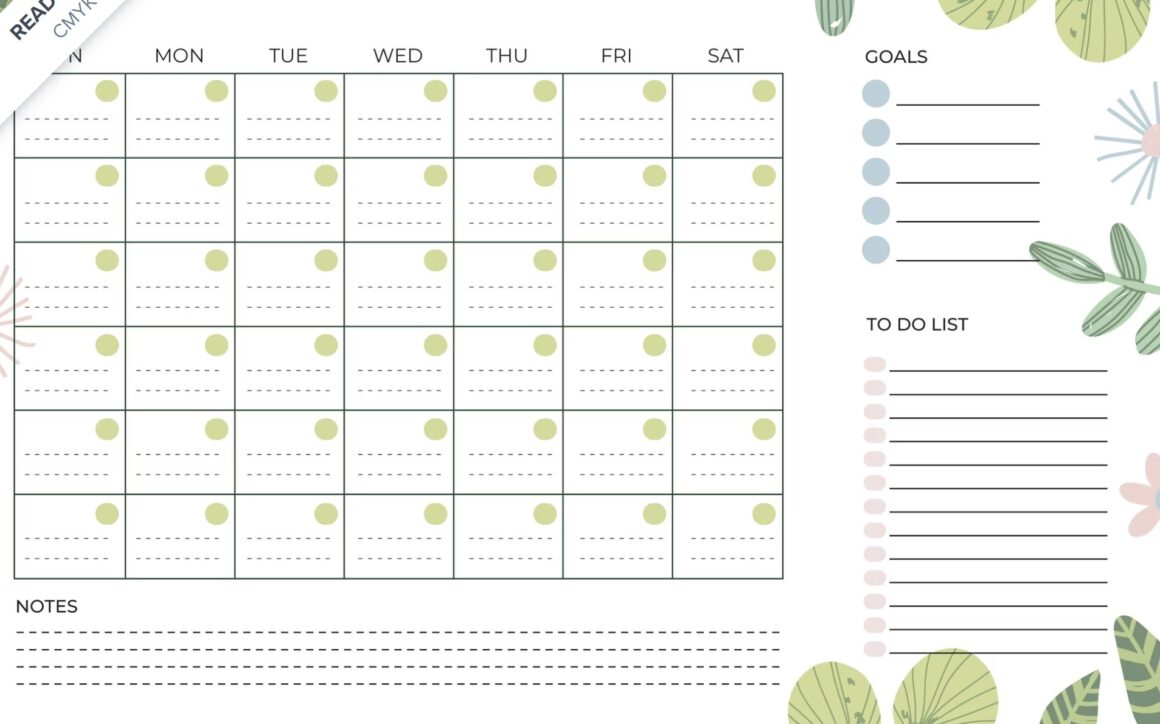 Printable Monthly Calendar