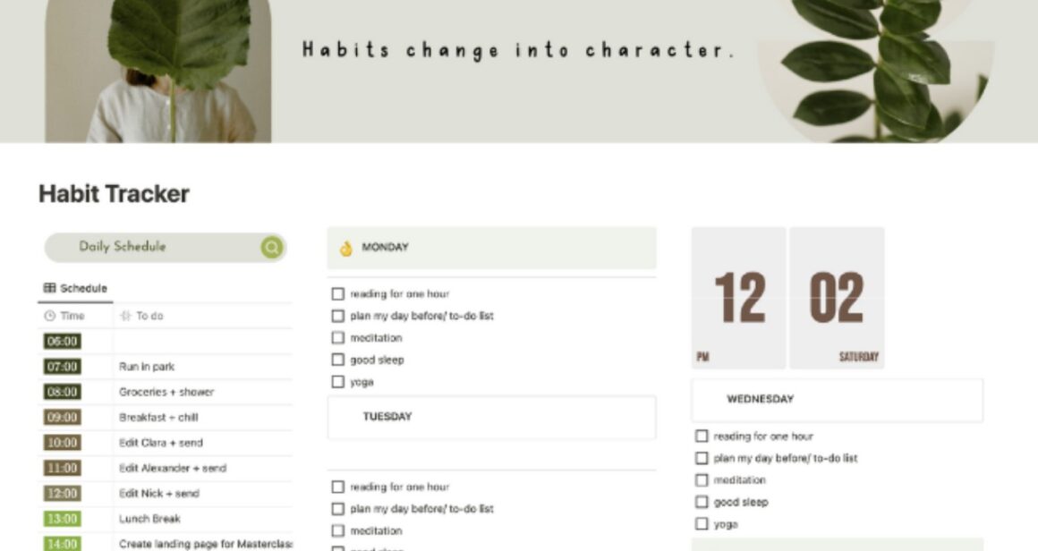 Notion Habit Tracker Templates