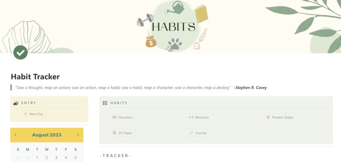  Notion Habit Tracker Templates