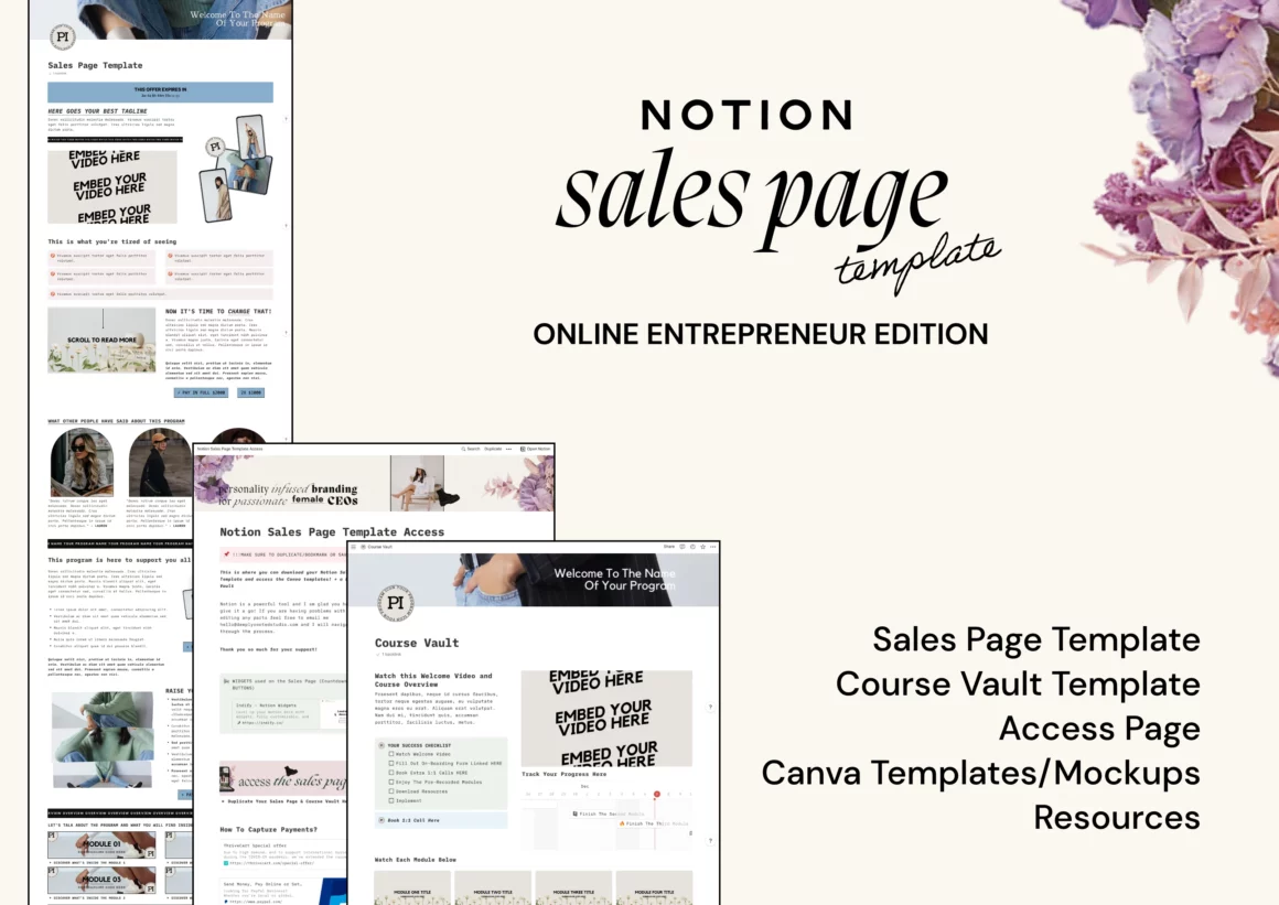 Notion sales templates