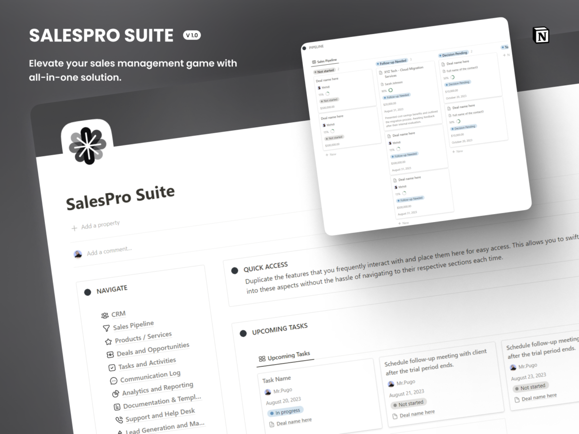 SalesPro Suite - Notion Sales Dashboard