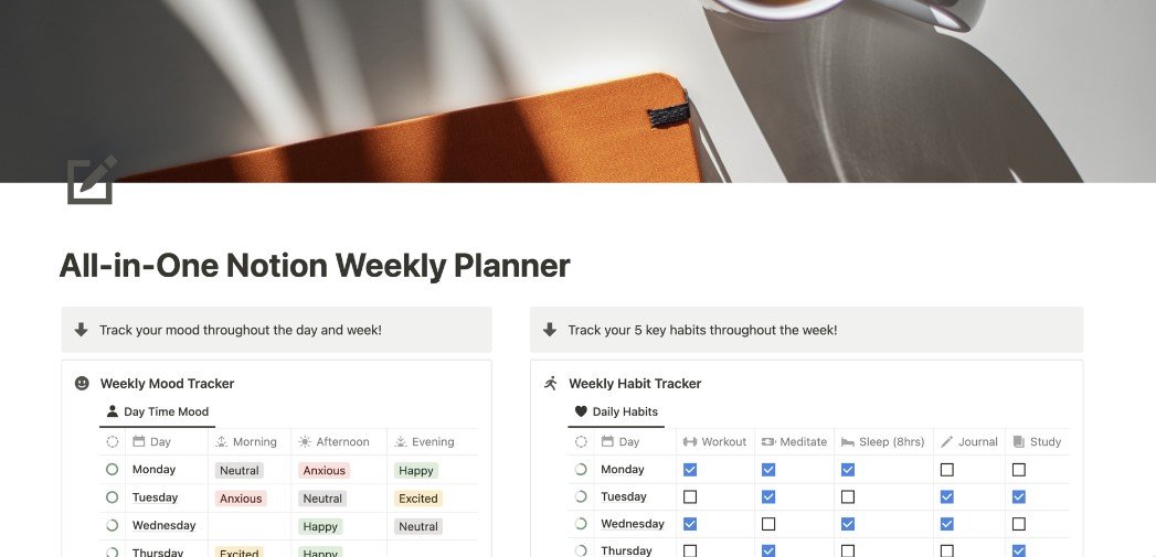 Weekly Planner for Notion