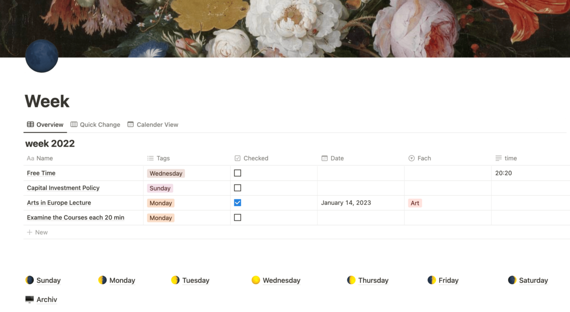 Weekly Planner for Notion