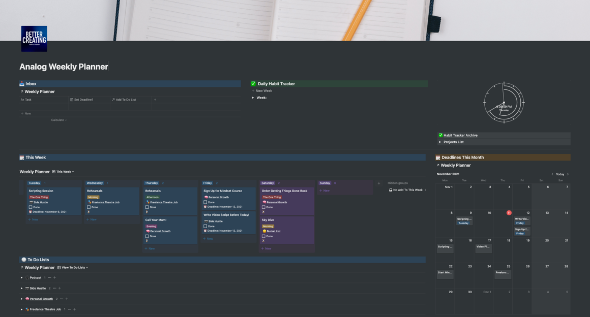 Weekly Planner for Notion