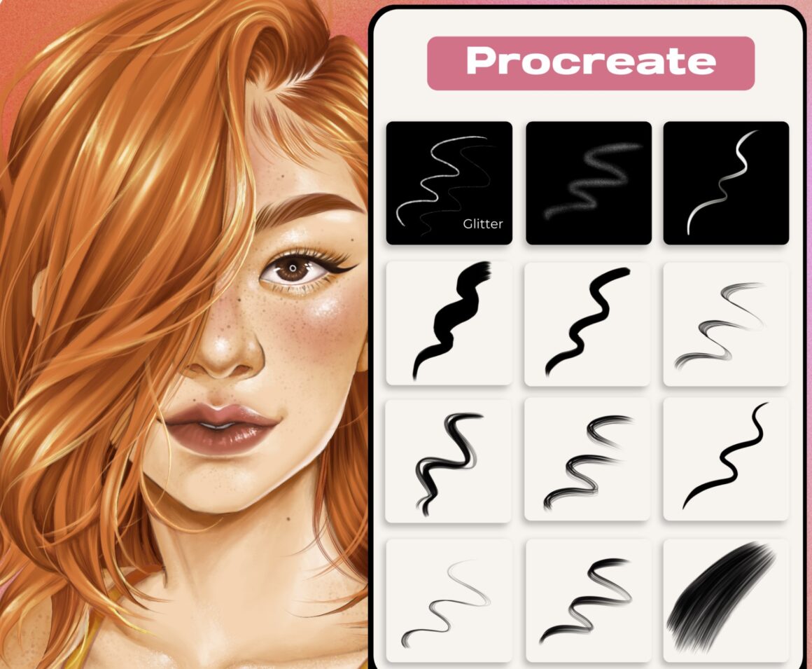 Procreate Straight Hair Brushes