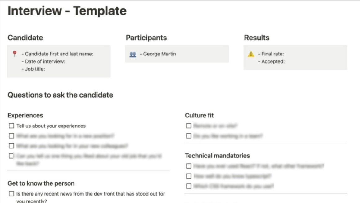 Interview Notion Template