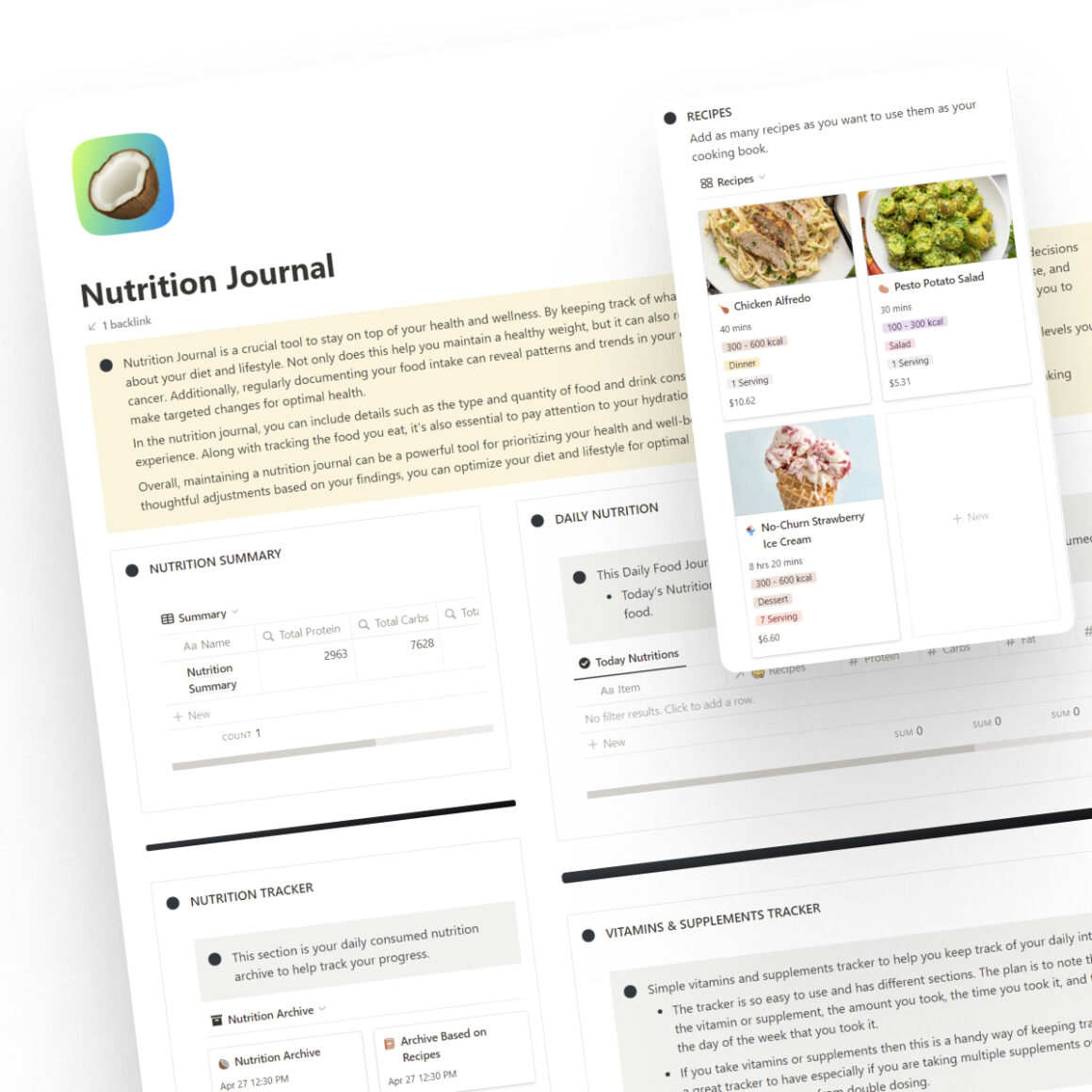 Recipes Notion Templates