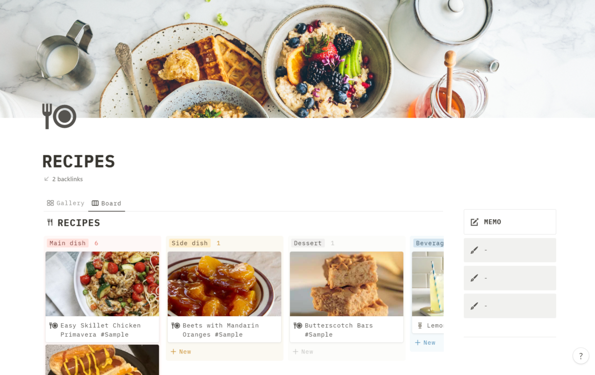 Recipes Notion Templates