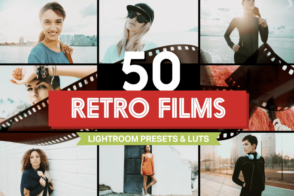 50 Retro Films Lightroom Presets & LUTs