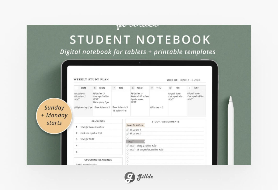 GoodNotes Student Template