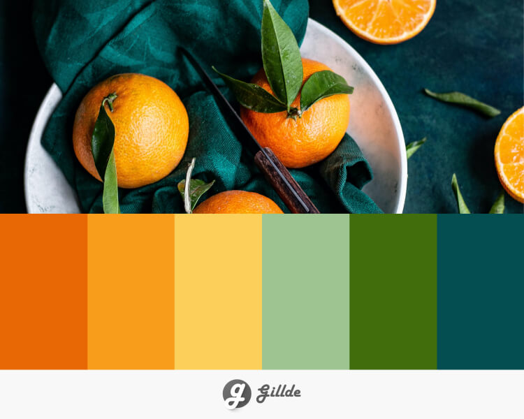 Green and Orange Color Palette
