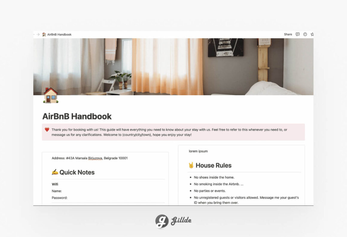 Notion Airbnb Template