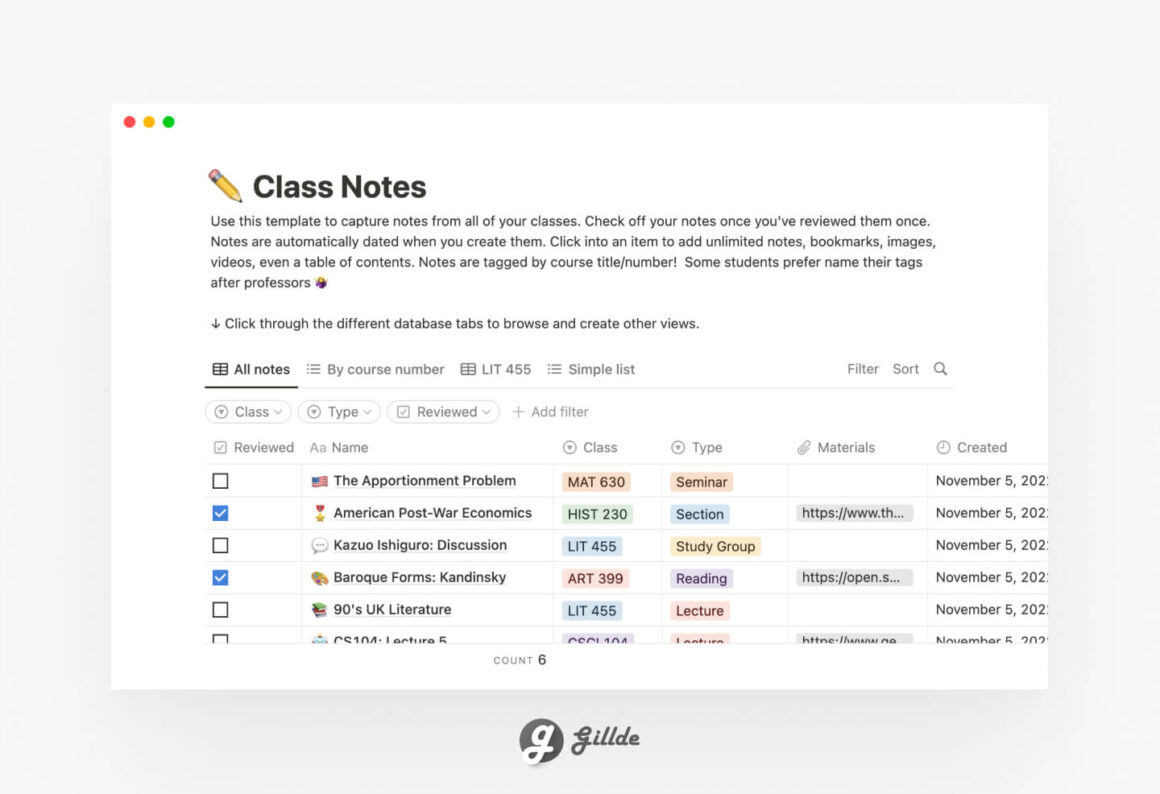 Notion Class Notes (FREE)