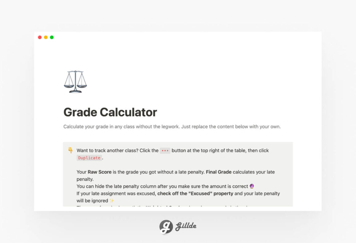 Notion Grade Calculator (FREE)