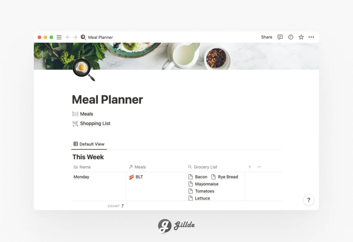 Notion Meal Planner (FREE)