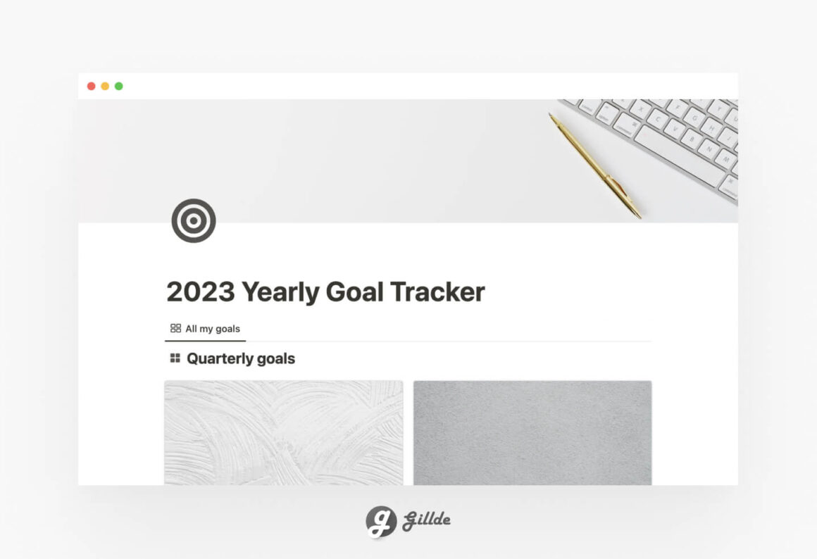Notion Yearly Goal Tracker (FREE)