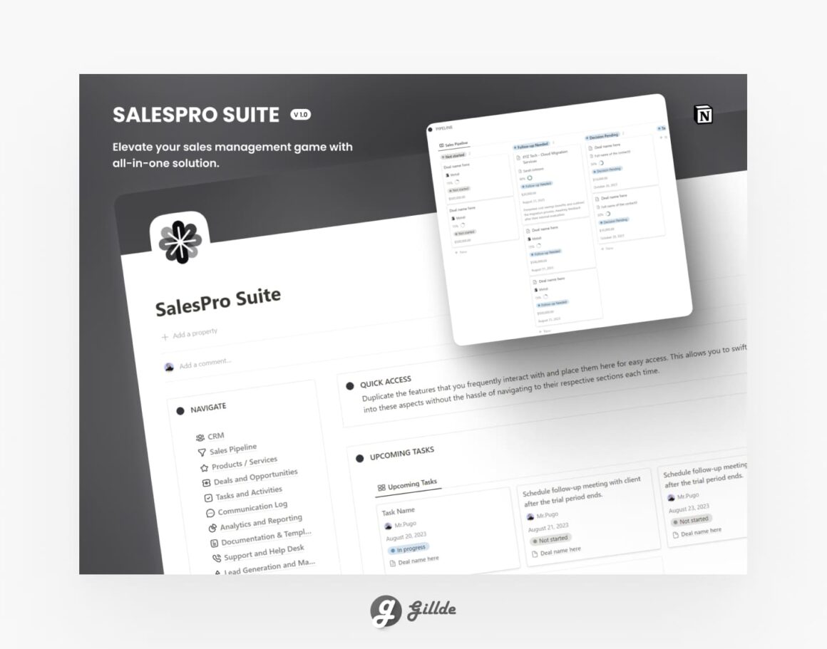 SalesPro Suite Elevate your sales management game with Notion all in one solution