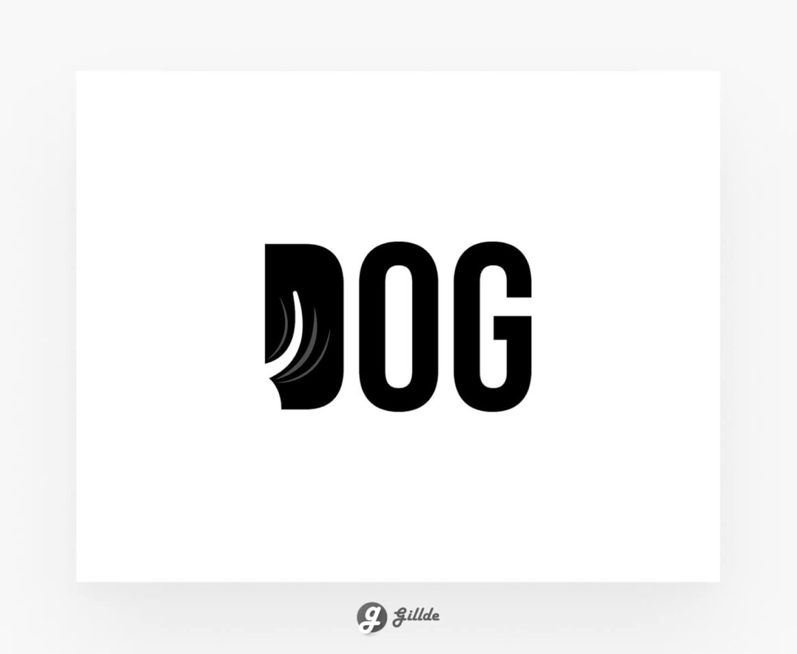 Dog tail wags logo concept
