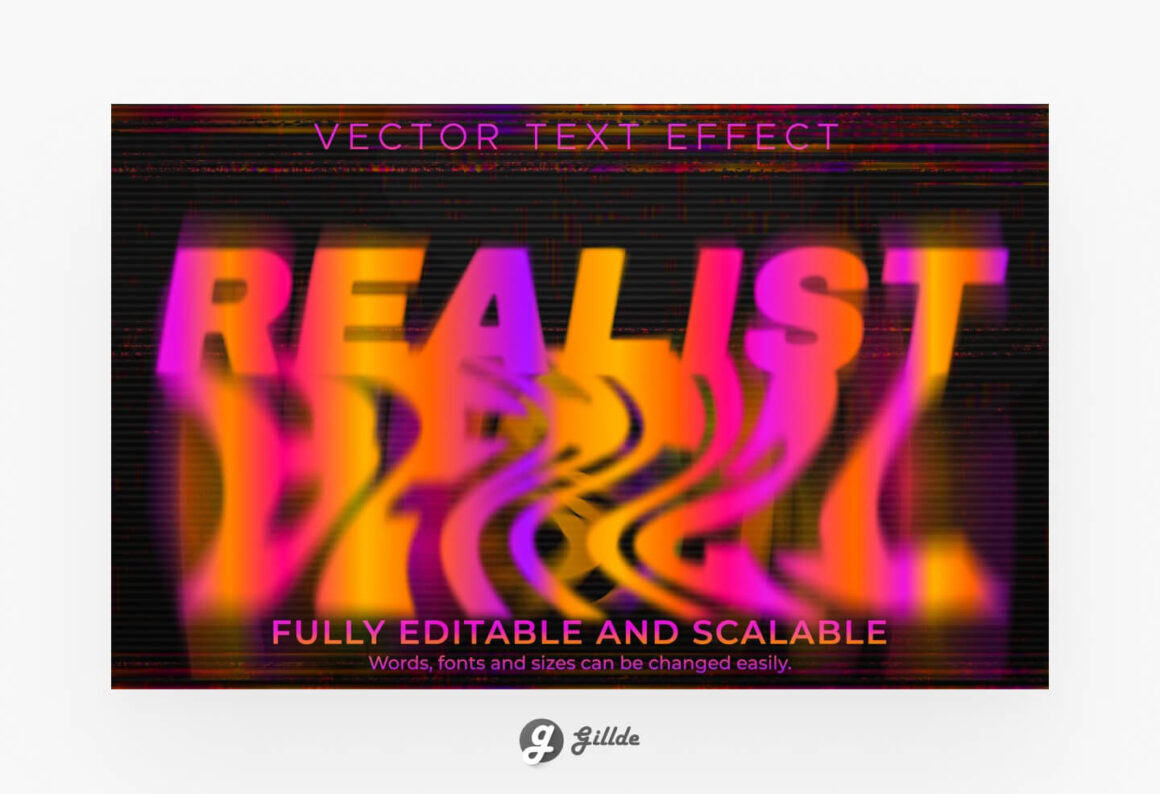 Free Melted glitch text effect