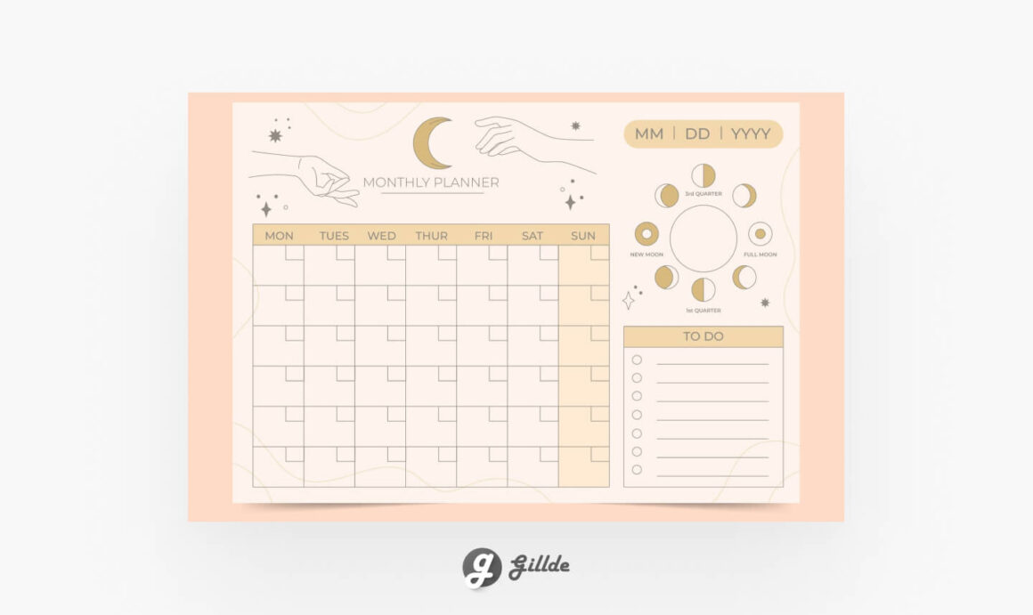 Free Monthly planner Page