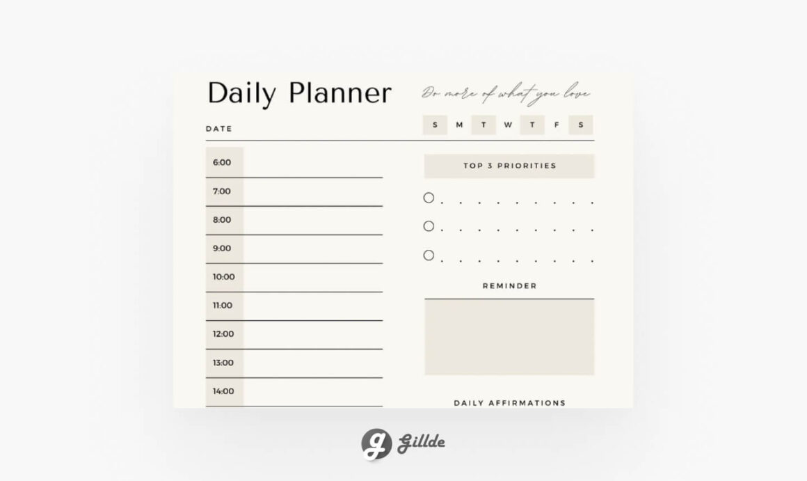 free printable planner page