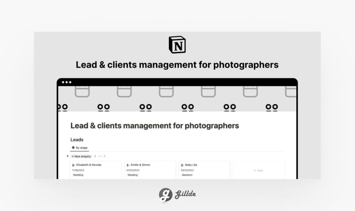 Photography lead & client management