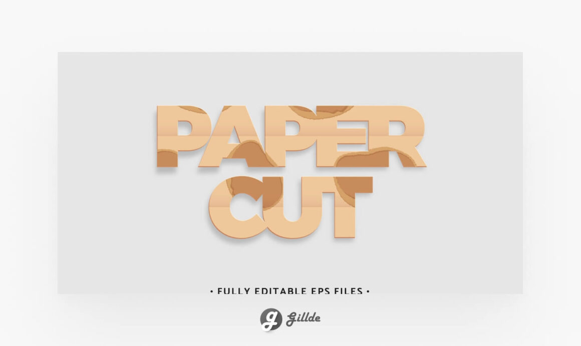 Free Paper Cut Text Effect PSD