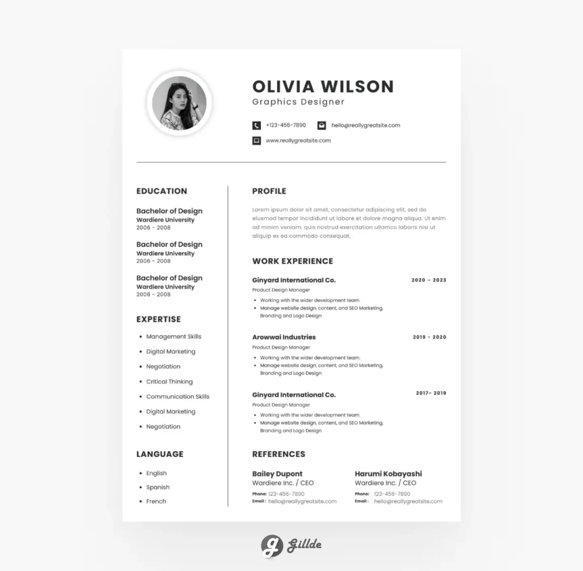 Canva Resume Template Gillde 13