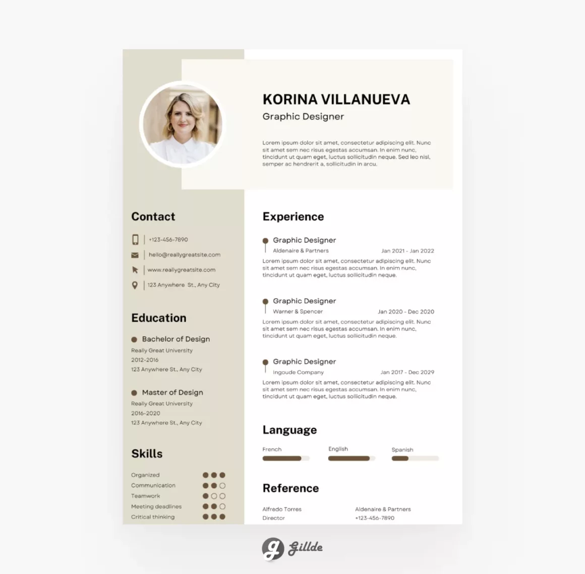 Canva Resume Template Gillde 2