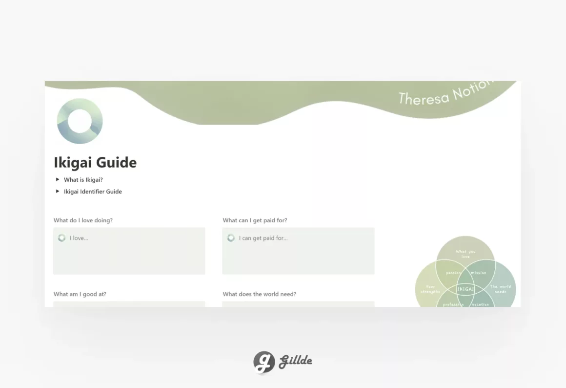 IKIGAI GUIDE NOTION Template