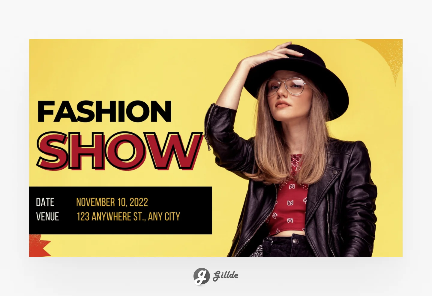 stylish Canva template for fashion event invite