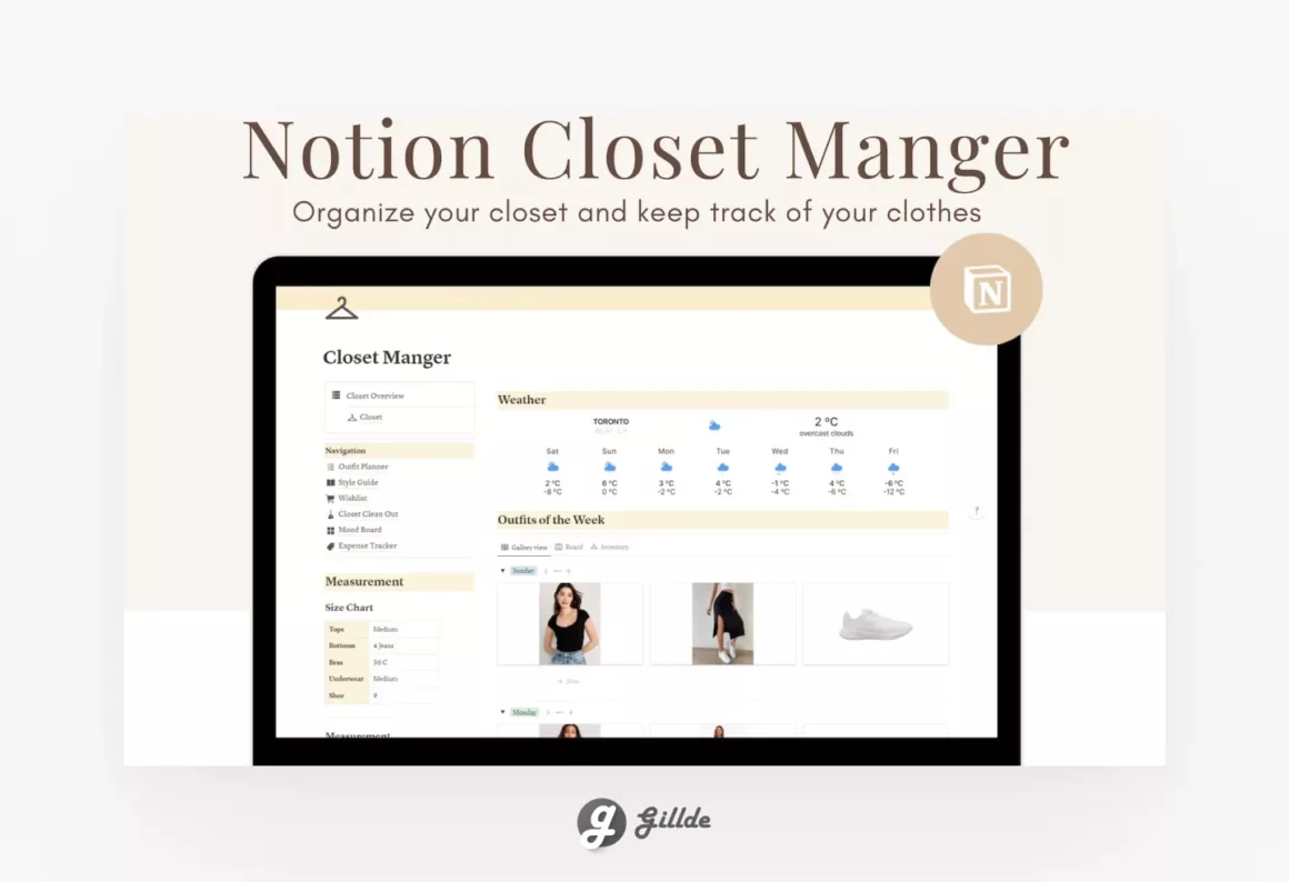 Notion Closet Manager Template