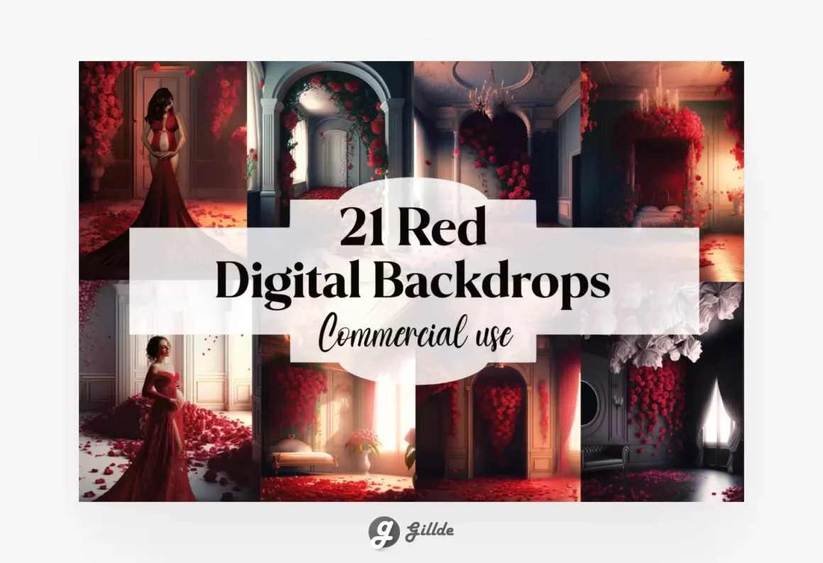 Red Digital Backdrops