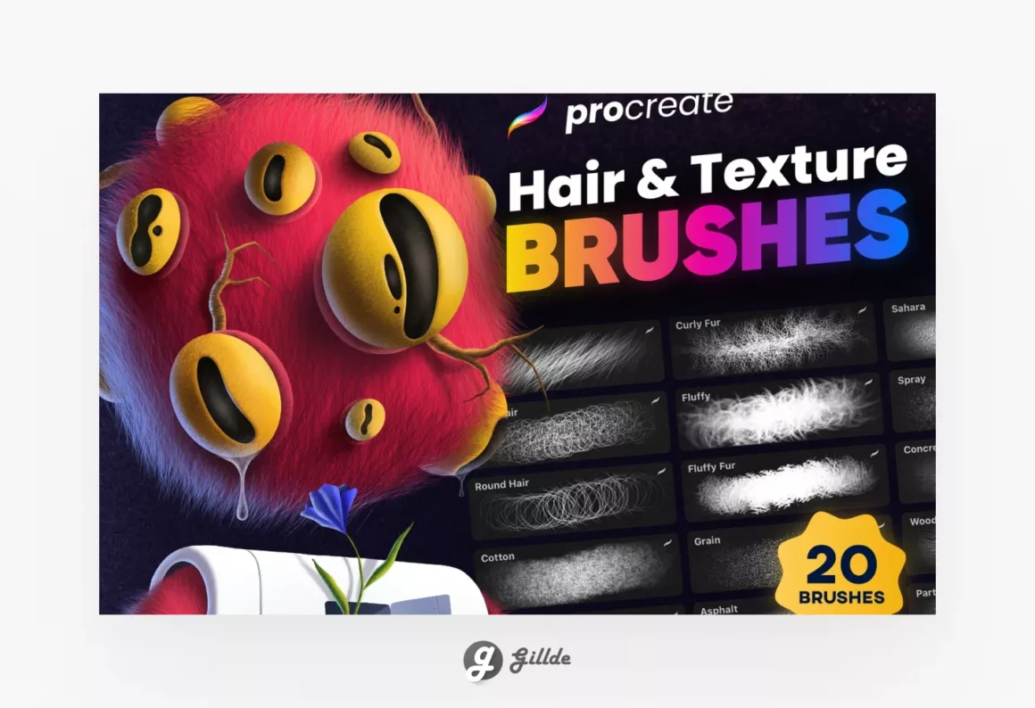 Hair & Texture Brushes For Procreate