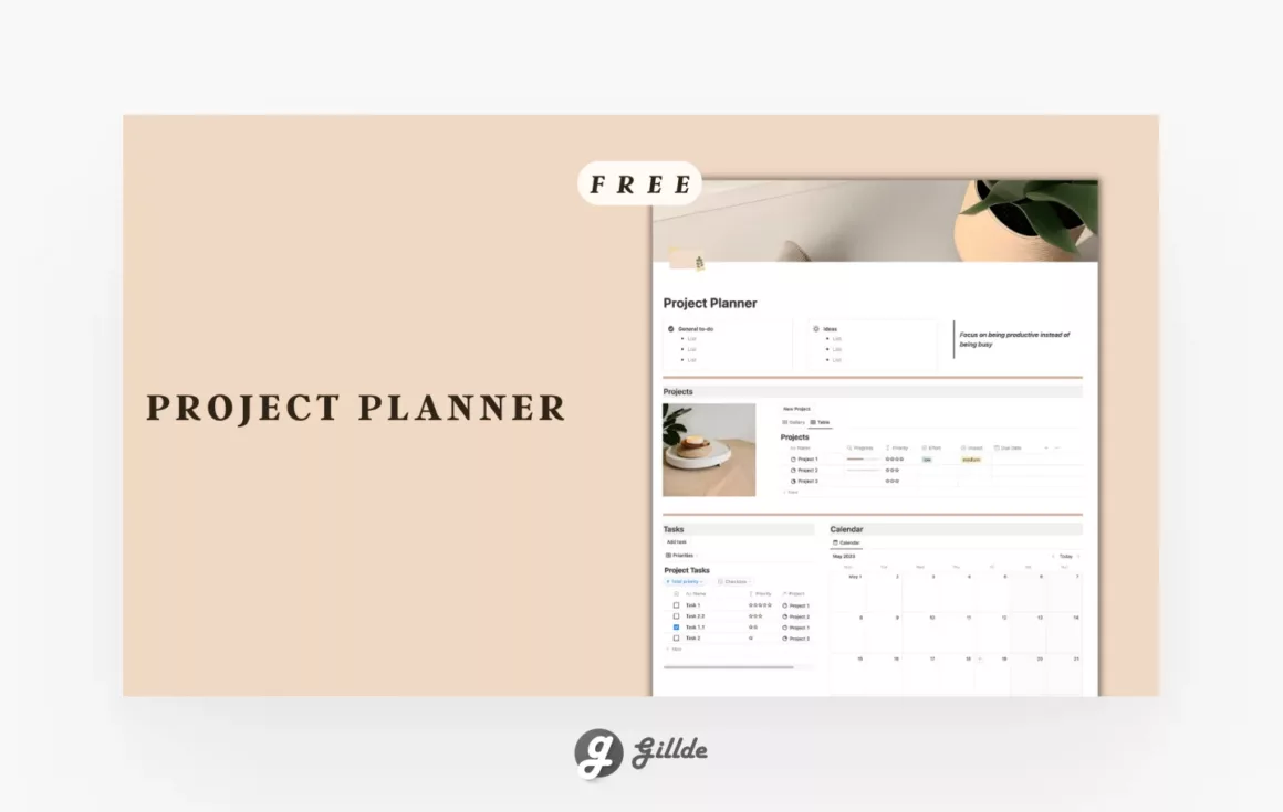 Aesthetic Project Planner - Notion