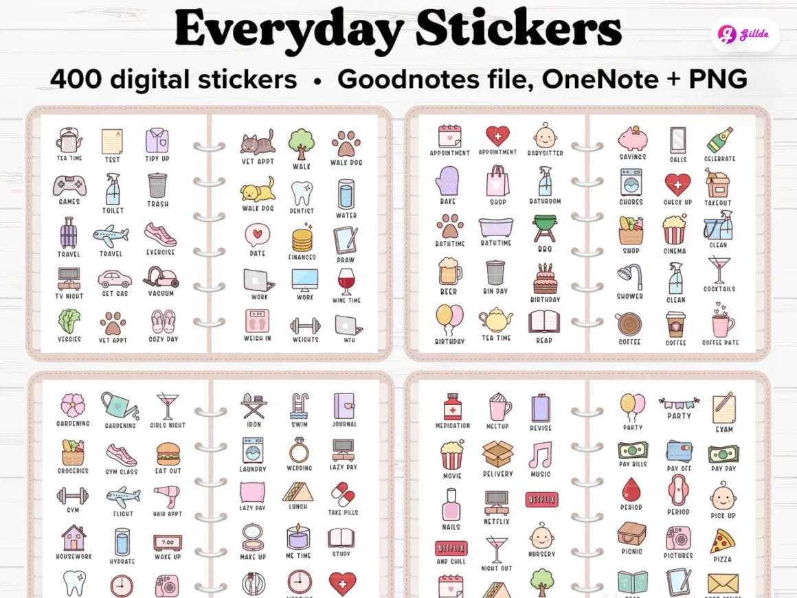  Digital Stickers for GoodNotes